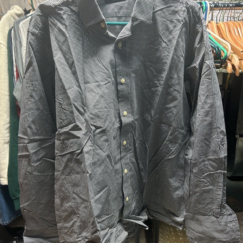 Nautica Black and White Gingham Shirt